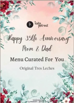 Taste Retreat 35th anniversary menu card